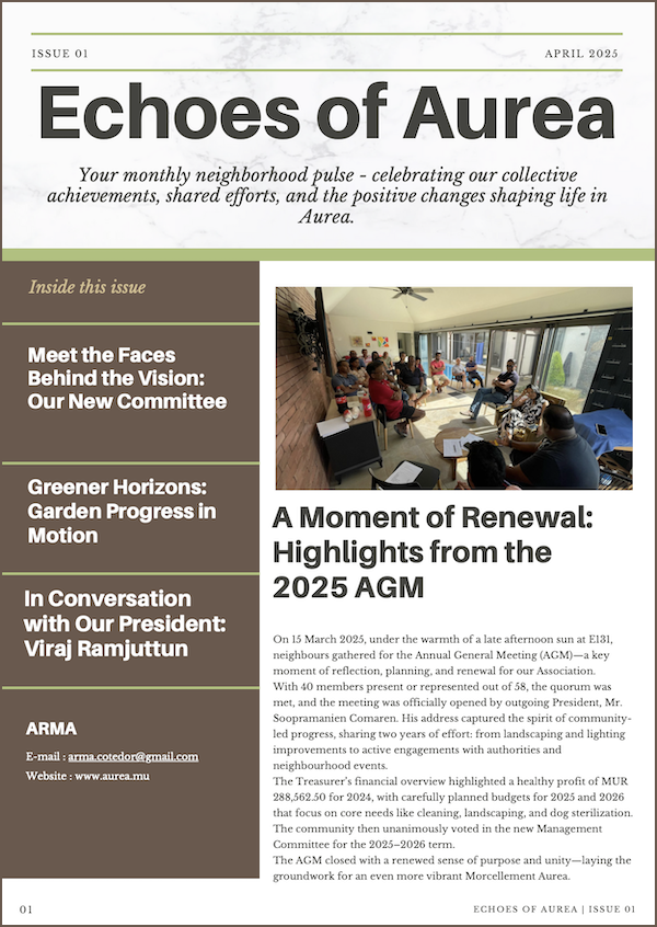 APRIL 2025 NEWSLETTER
