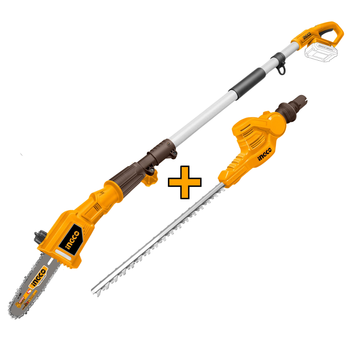 INGCO POLE SAW WITH POLE HEDGE TRIMMER