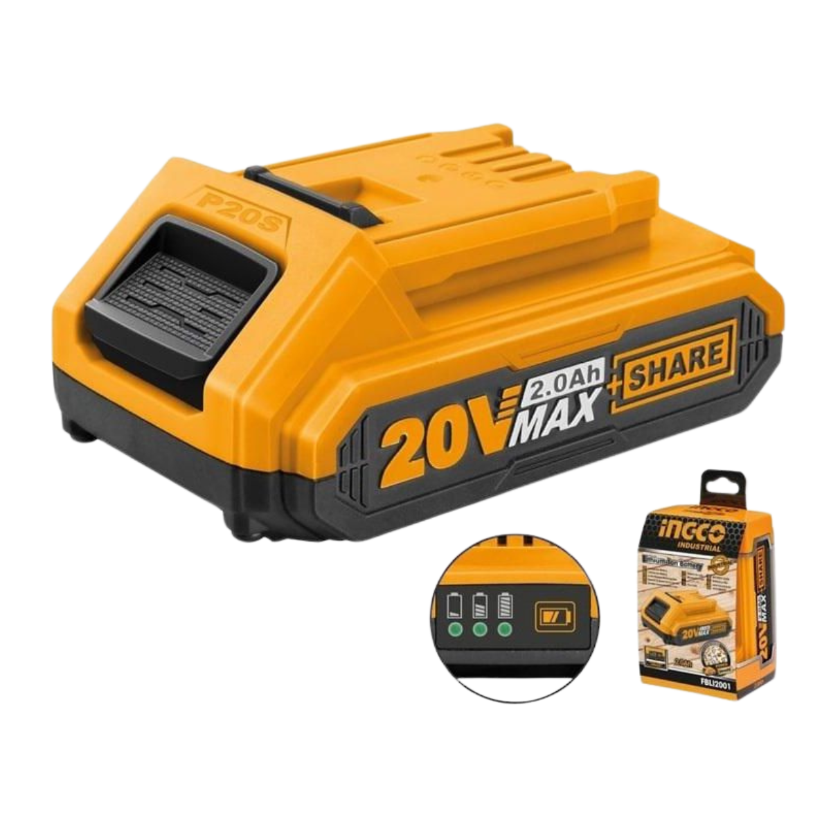 INGCO LITHIUM ION BATTERY 20V 2.0AH