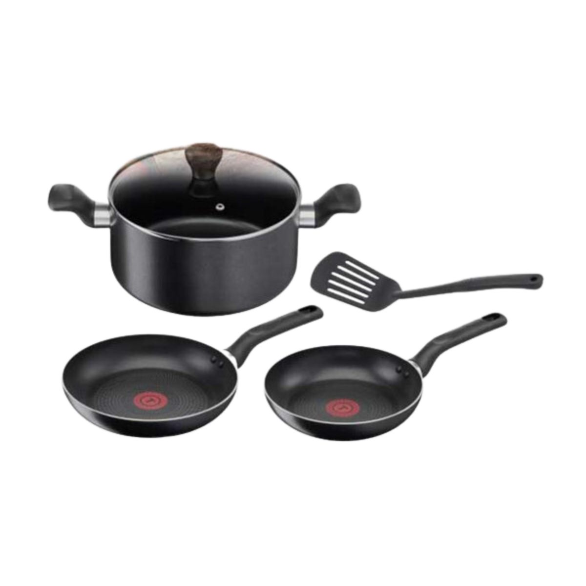 TEFAL SET5SUPERF COOKWARE SET 5 NON STICK BLACK