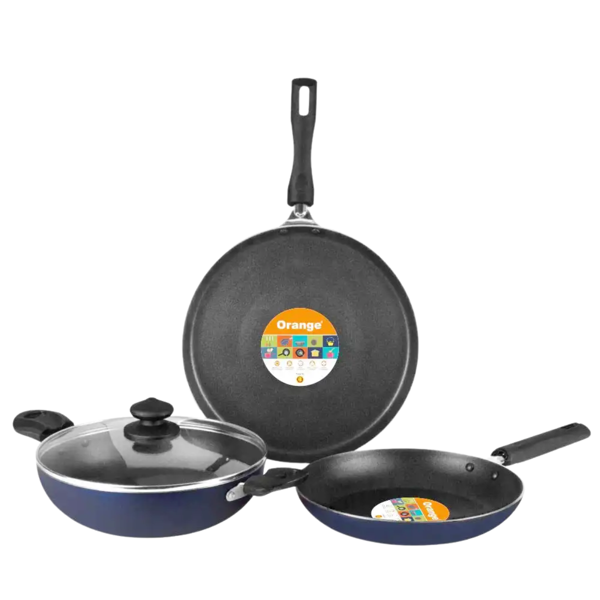 ORANGE COOKWARE SET 4PCS INDUCTION