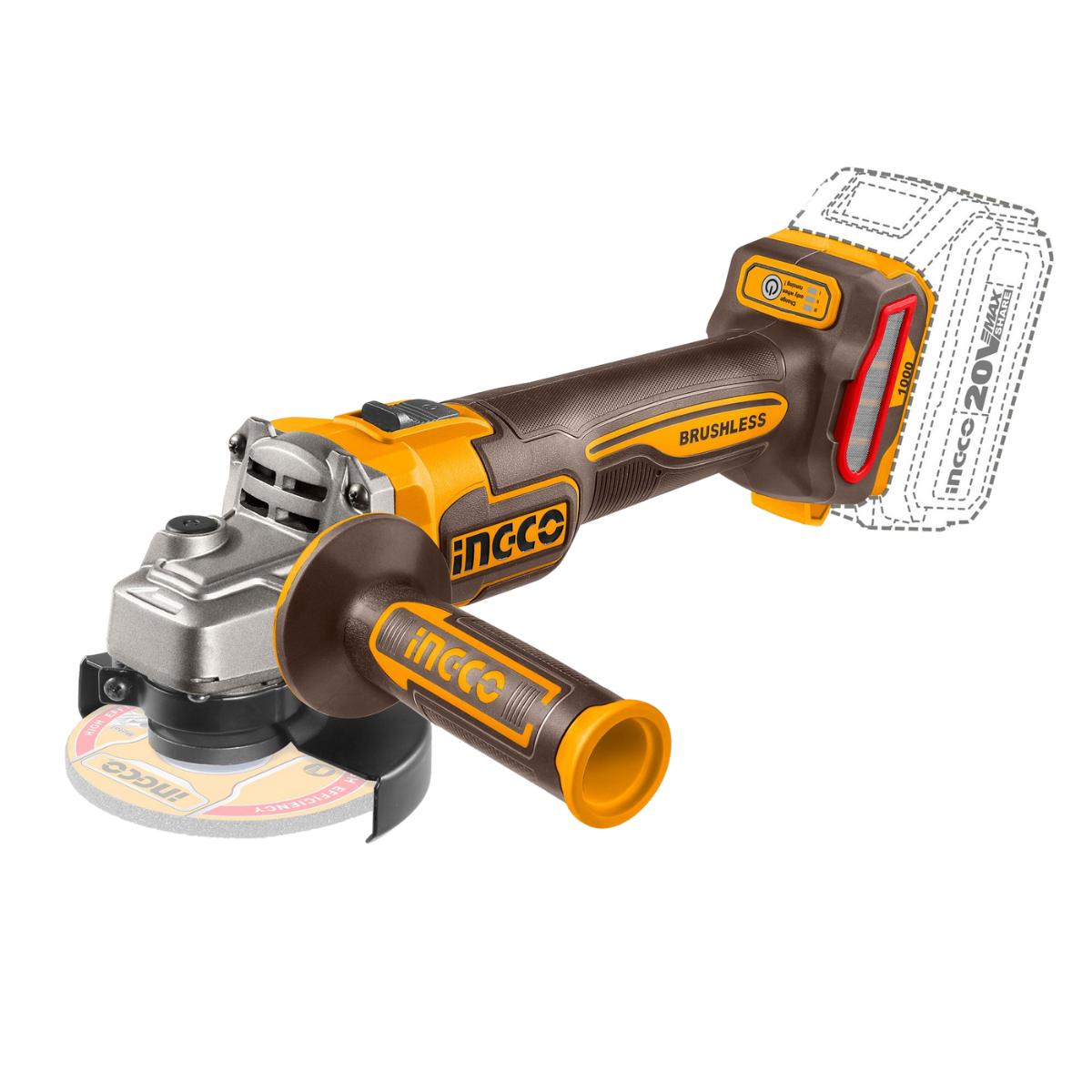 INGCO ANGLE GRINDER CORDLESS SET WITH BATTERY