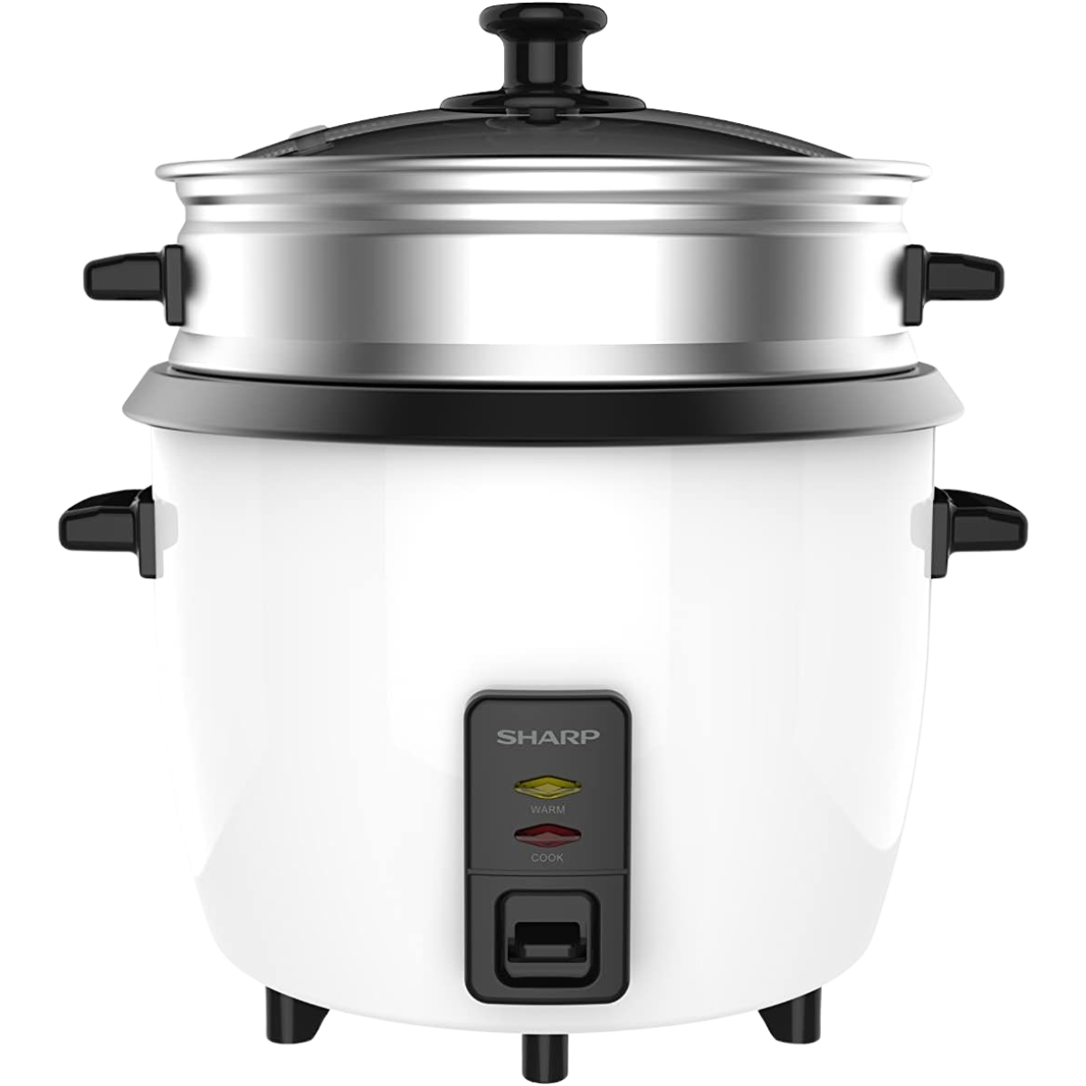 SHARP RICE COOKER 1.8L WHITE WITH STEAMER & COASTED INNER POT