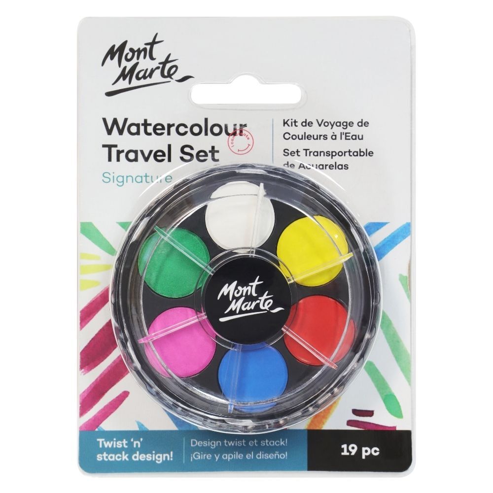 Watercolour Travel Set Of 18 Mont Marte