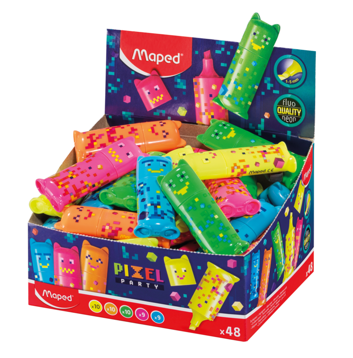 Highlighter Pixel Party Assorted Colors Display MAPED 743603