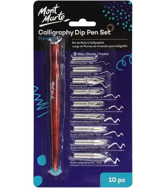 Calligraphy Dip Pen Nib Set Of 9 Mont Marte
