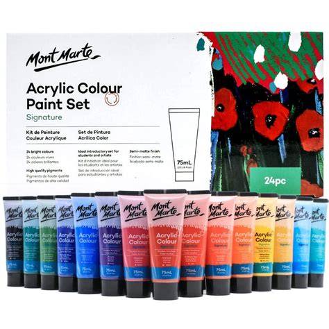 Acrylic Colour Paint 75ml Set Of 24pcs Mont Marte