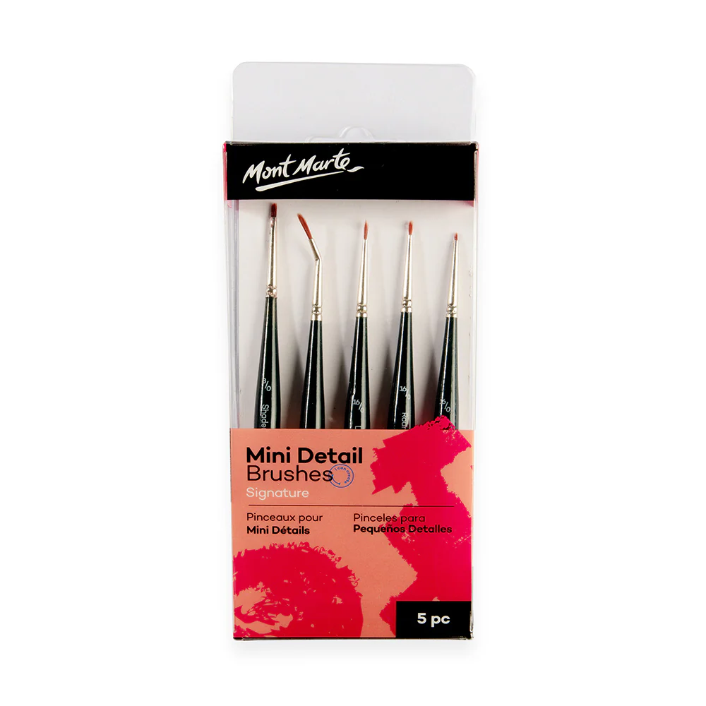 Brush Mini Detail Set Of 5 Mont Marte