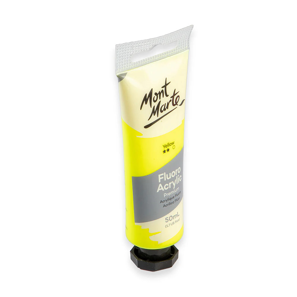 Acrylic Paint Fluo 50ml Colour Yellow Mont Marte