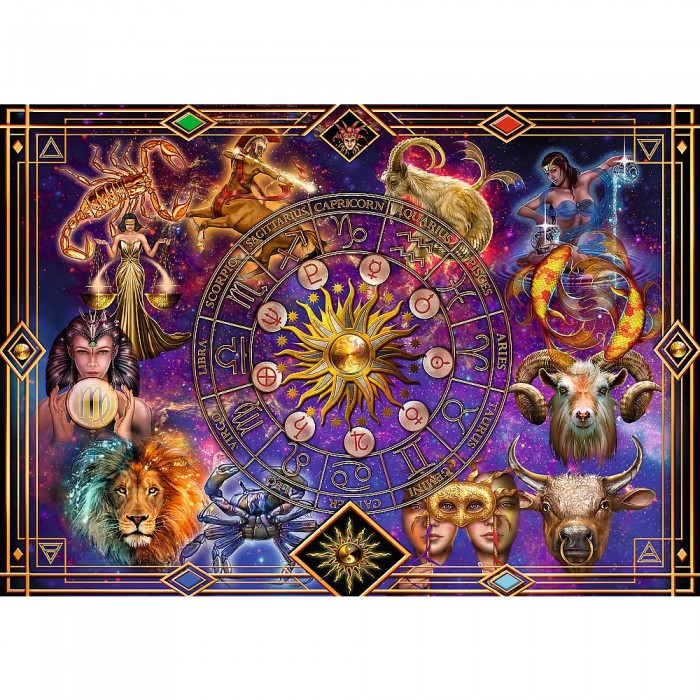 Puzzles -  1040  - Spiral Puzzle - Zodiac signs