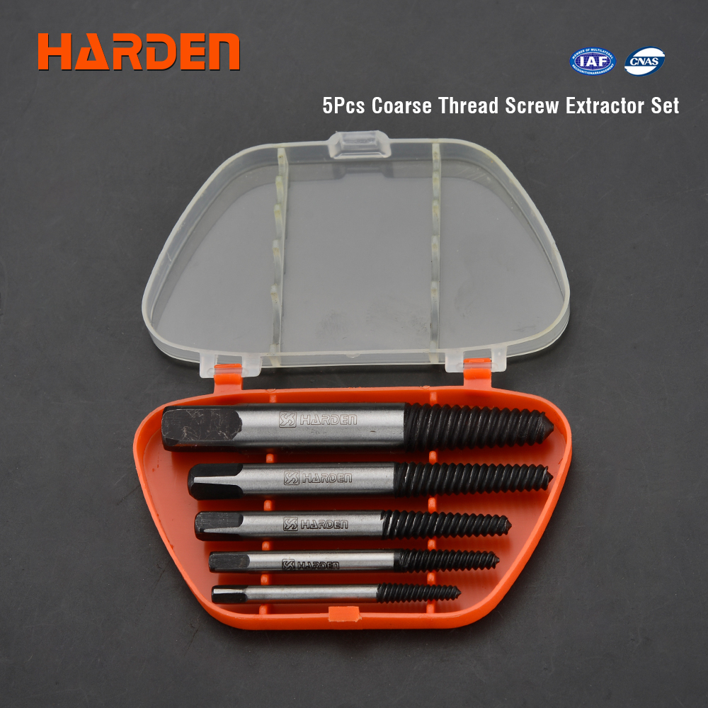 Coarse Thread Screw Extractor Set Of 5pcs HARDEN 610555