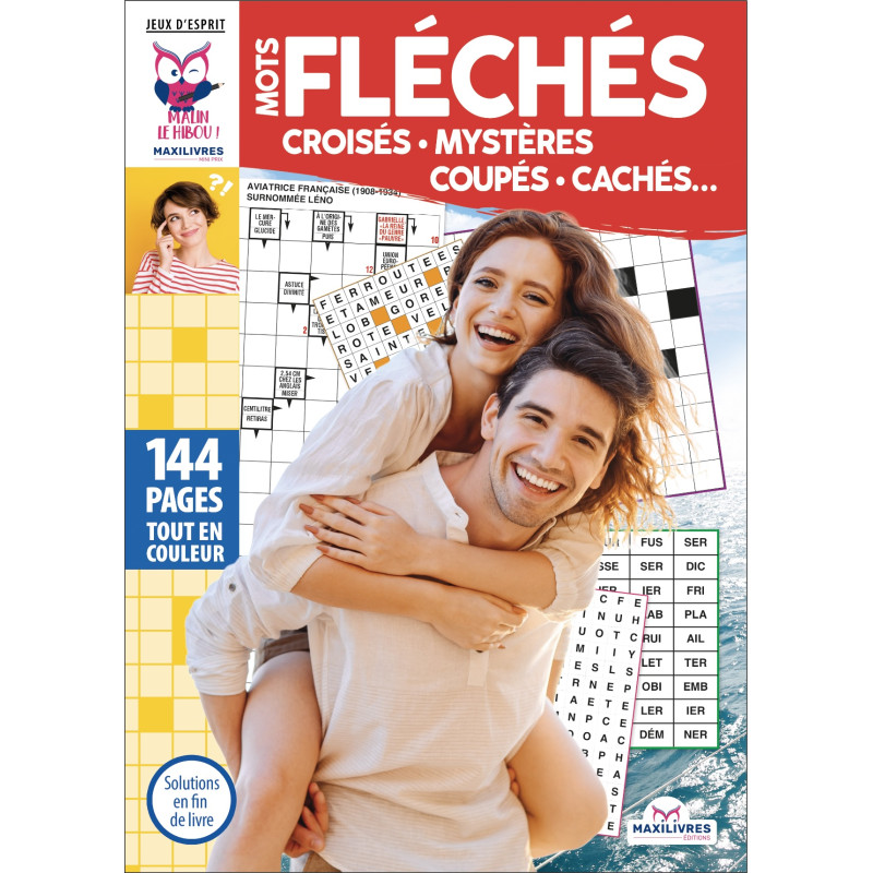 Mots Fléchés - Croisés - Mystères - Coupés - Cachés (Grand Format Jaune)