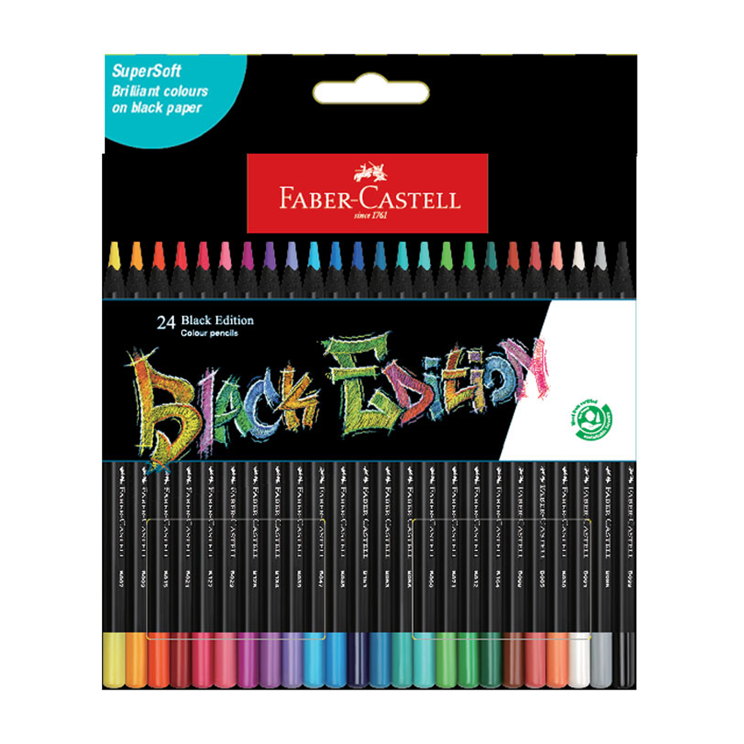 Black Edition Colour Pencil 24 Assorted Colours Faber Castell 116427