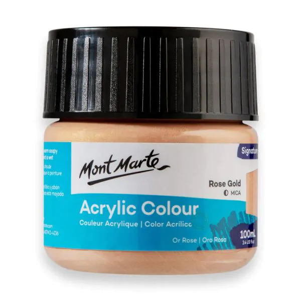 Acrylic Paint 100ml Colour Rose Gold Mont Marte