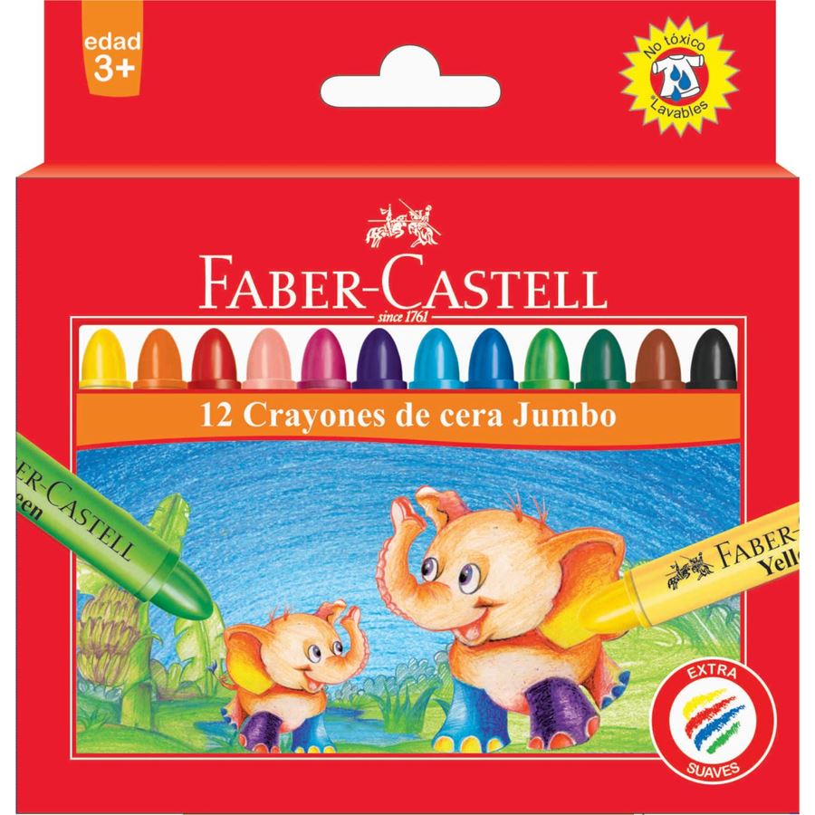 Wax Crayon Faber Castel Jumbo Set of 12  120040