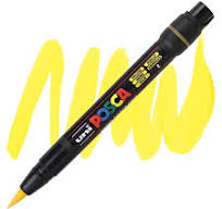 Marker Brush Type 1-10mm Yellow POSCA Uni