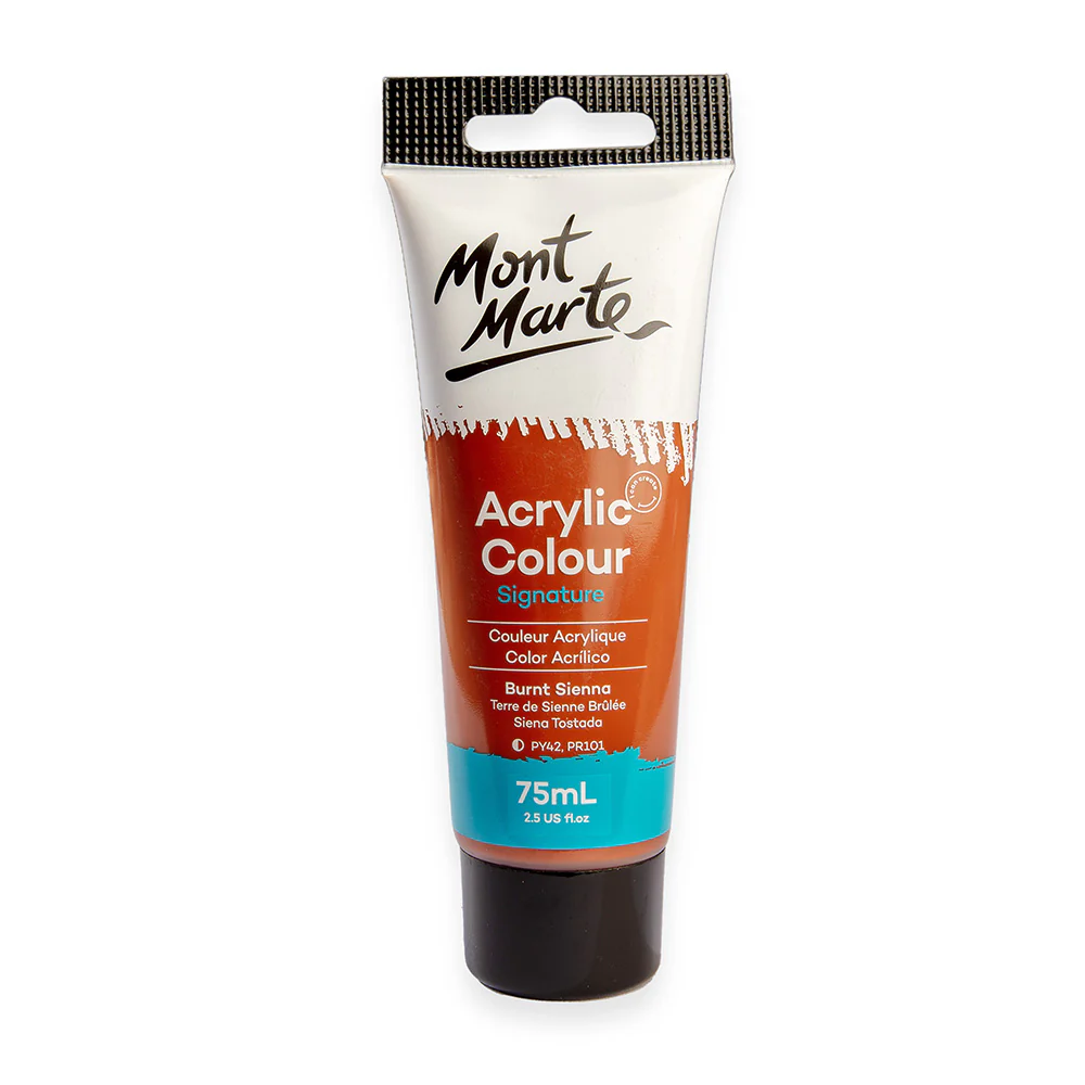 Acrylic Paint 75ml Colour Burnt Sienna Mont Marte