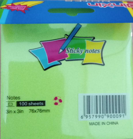 Sticky Notes 3X3 Inch 100Sheets 5 Colours Bright BKESNB3X3-5