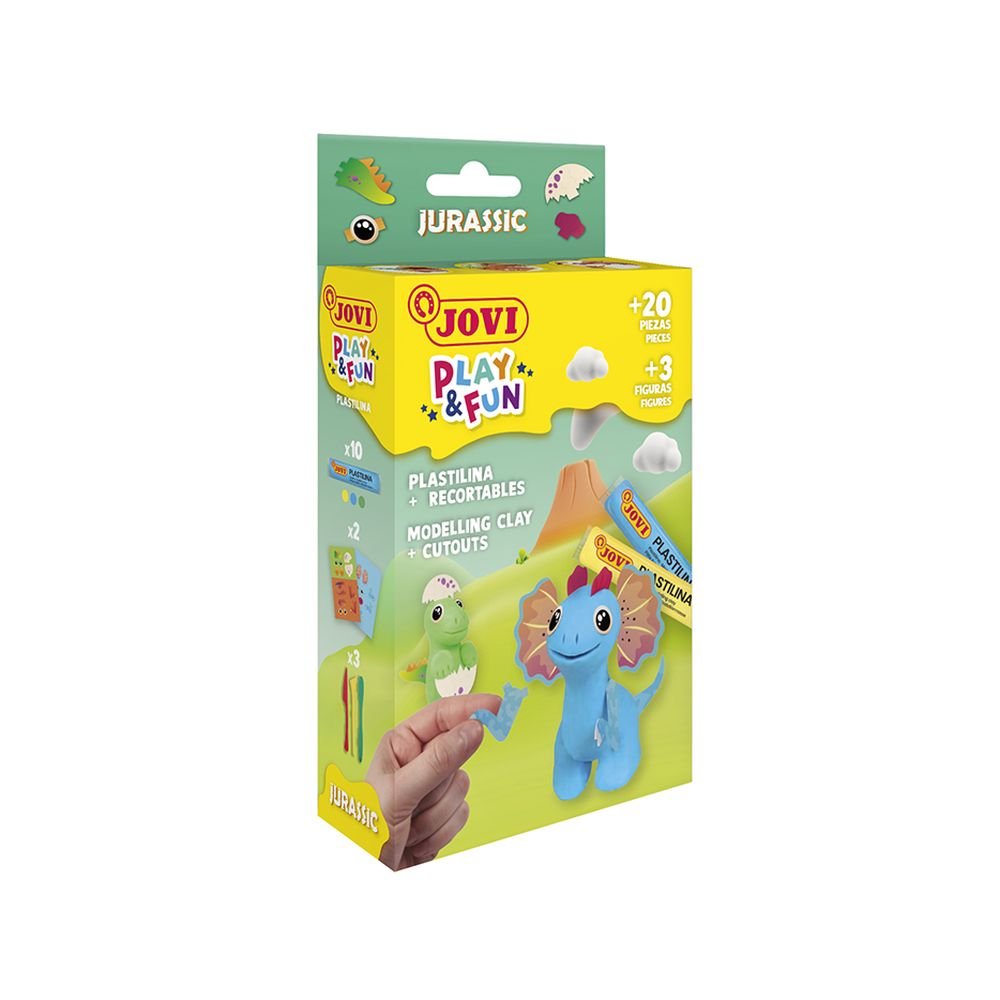 PLAY&FUN Mini Pate A Modeler Coffre Jurassic JOVI 2201