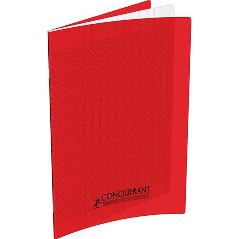 CAHIER 24X32 96P90G SEYES ROUGE POLYPRO