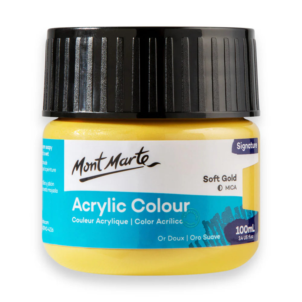 Acrylic Paint 100ml Colour Soft Gold Mont Marte