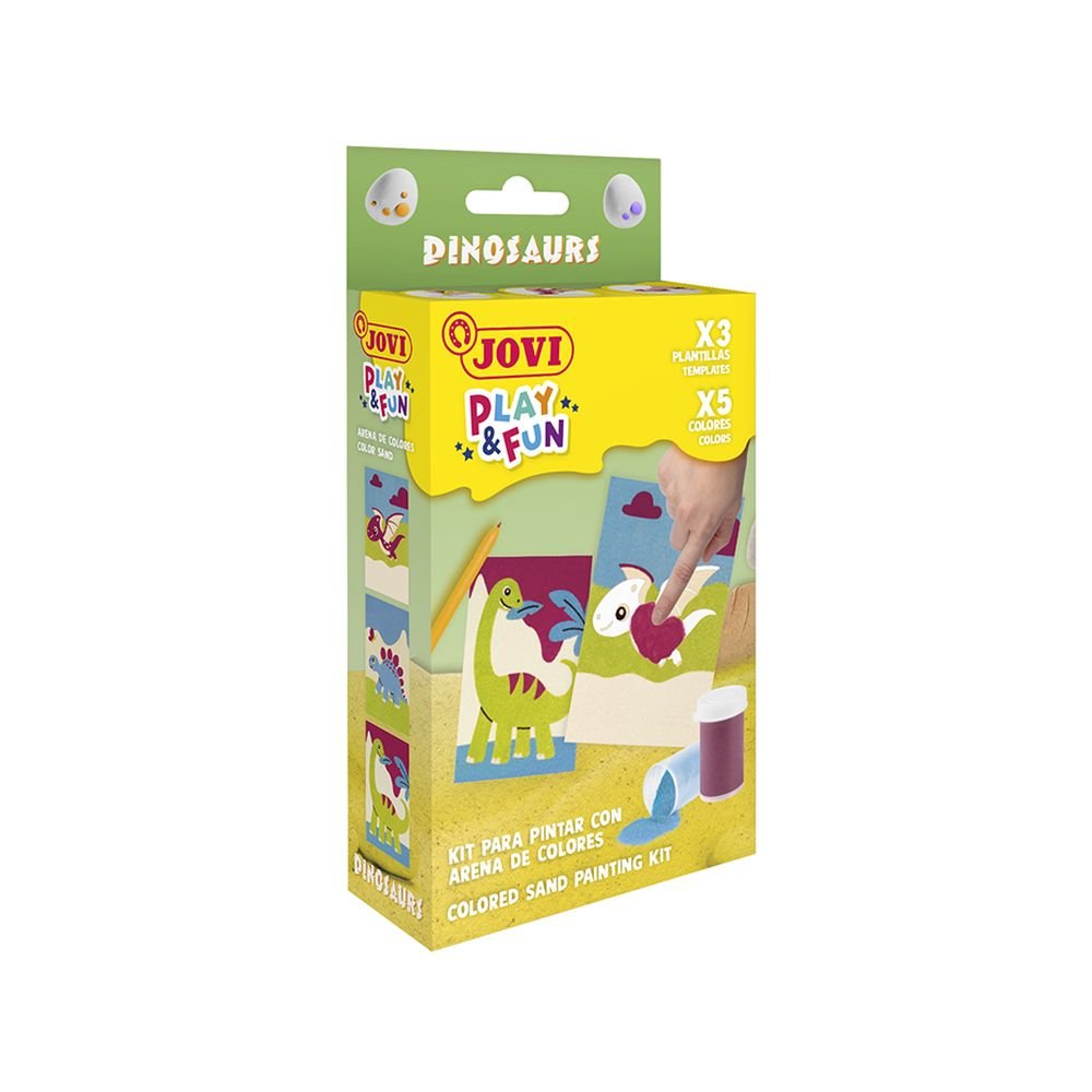 PLAY&FUN Mini Kit Pour Peindre Avec Du Sable Dinosaurs JOVI 2106