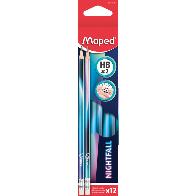 MAPED GRAPHITE PENC HB ERASER NIGHTFALL  REF 851813