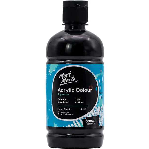 Acrylic Paint 500ml Colour Lamp Black Mont Marte