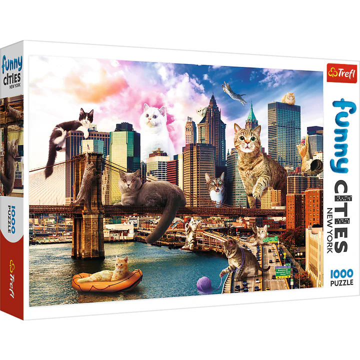 Puzzles -  1000 Funny Cities  - Cats in New York