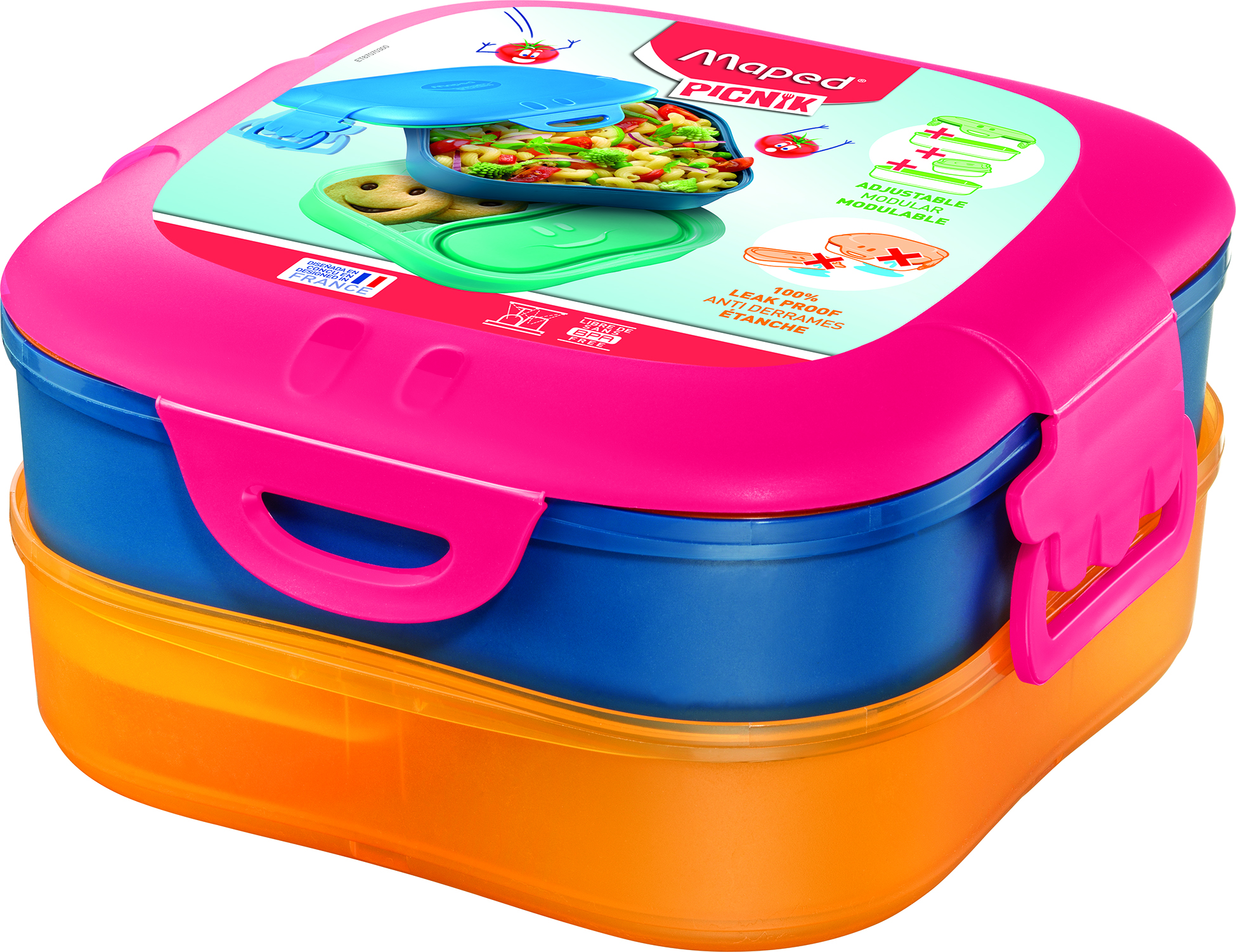MAPED CONCEPT KIDS FIGURATIVE LUNCH BOX 3-IN-1 PINK REF 870701