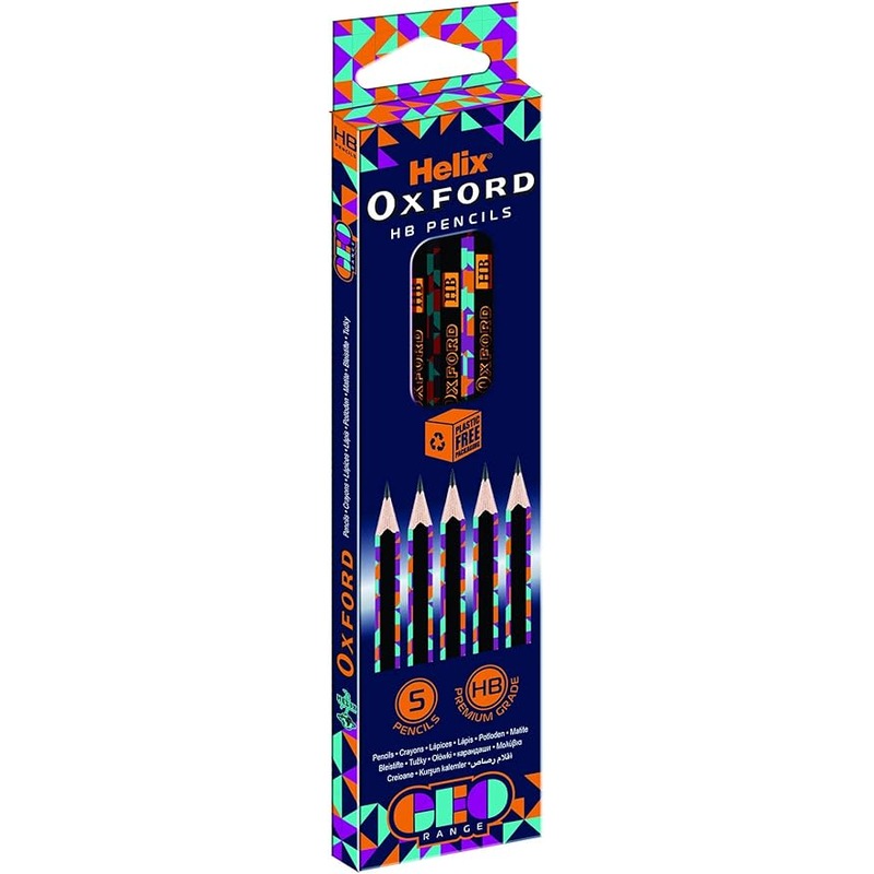 5x Crayons HB OXFORD 'Geo' Range - ORANGE