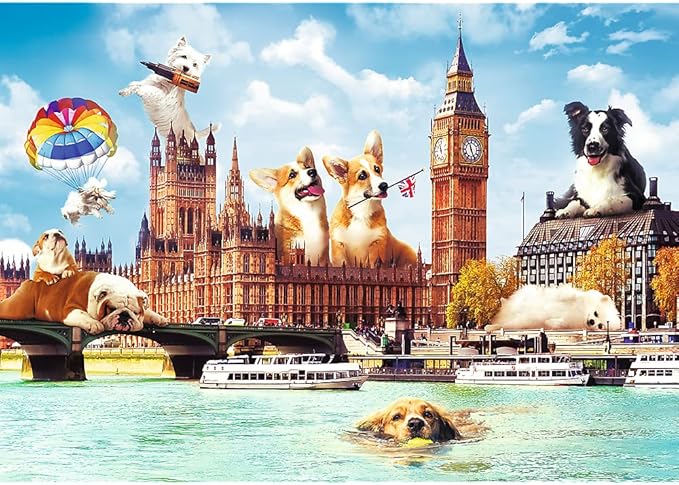 Puzzles -  1000 Funny Cities  - Dogs in London