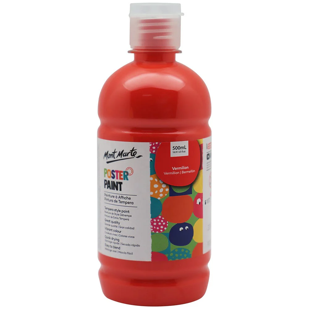 Poster Paint 500ml Vermilion Mont Marte