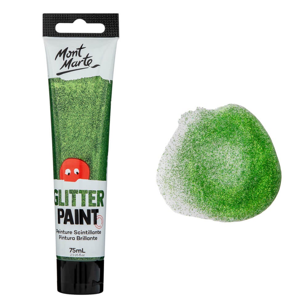 Glitter Paint 75ml Light Green Mont Marte