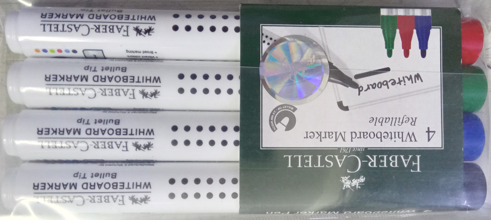 Whiteboard Marker Asst Wallet of 4 (red/ Blue/ Black/ Green)