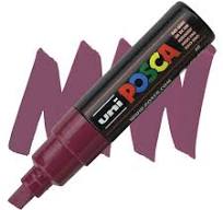 Marker Chisel Tip 8.0mm Burgundy POSCA Uni