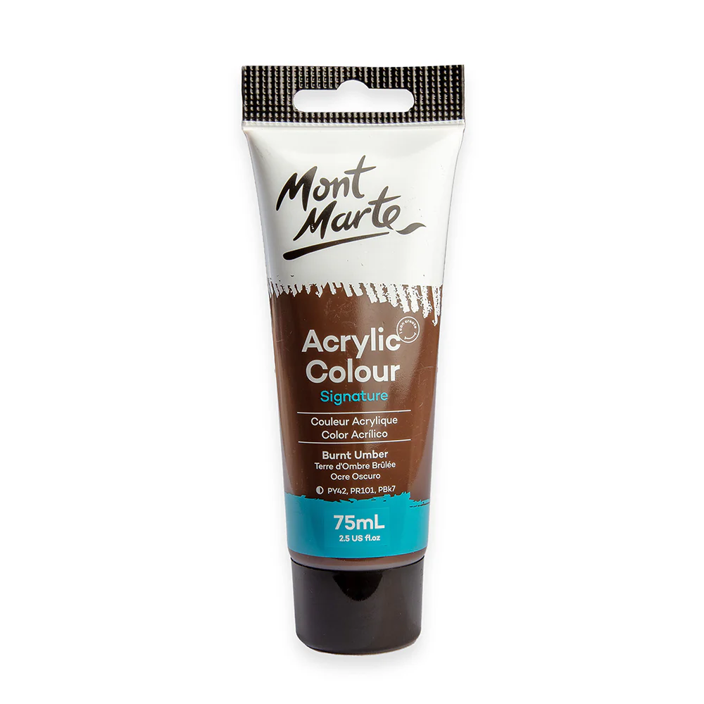 Acrylic Paint 75ml Colour Burnt Umber Mont Marte