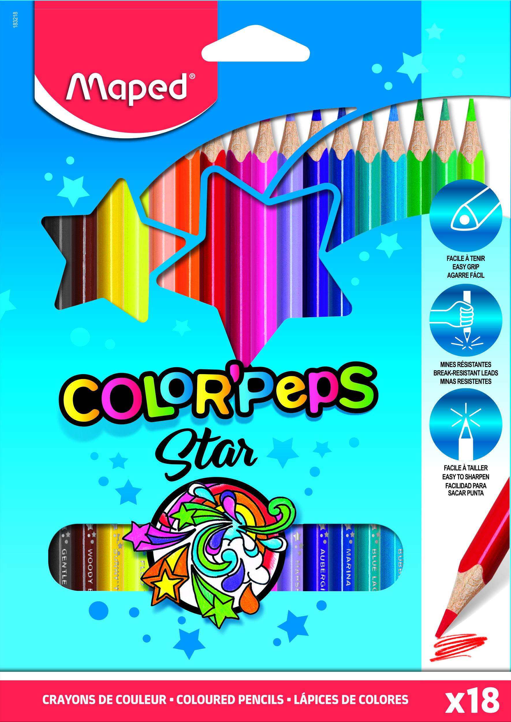 Colour Pencils Color'peps X 18 Cardboard Box MAPED 183218