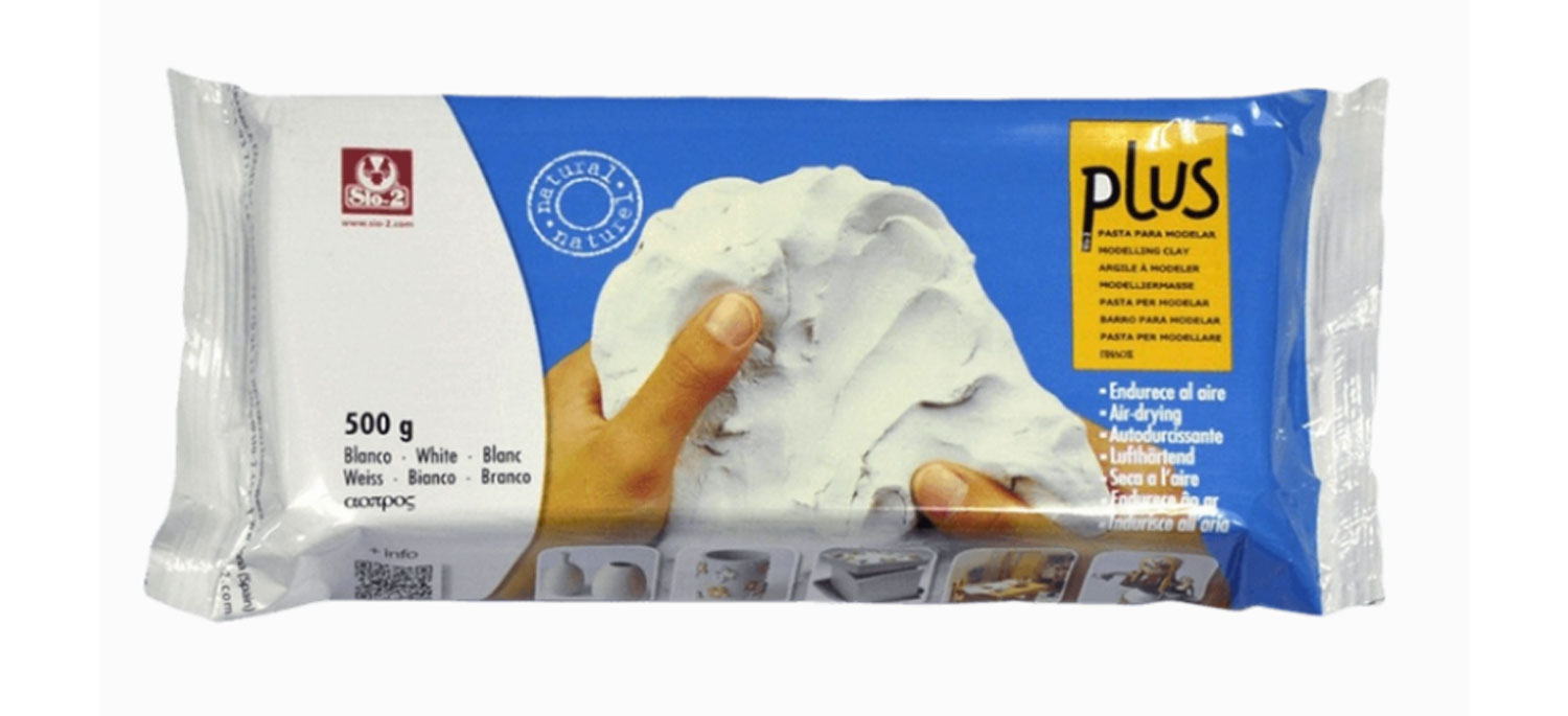 Plus Air Dry Clay 500g White SIO 2022