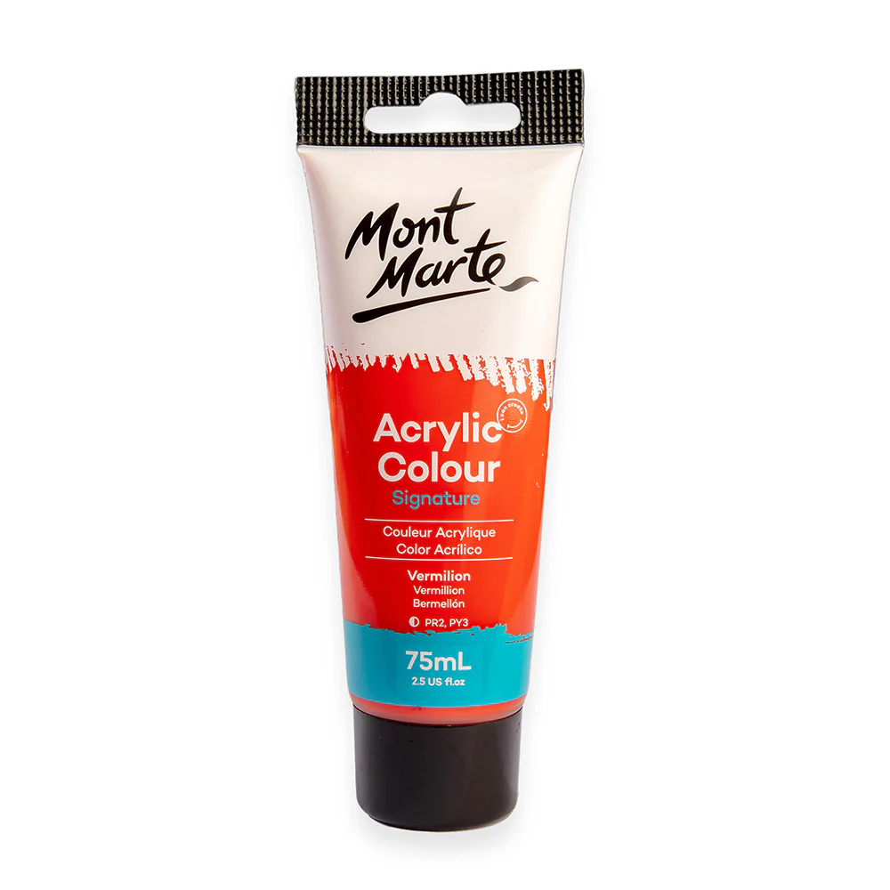 Acrylic Paint 75ml Colour Vermillion Mont Marte