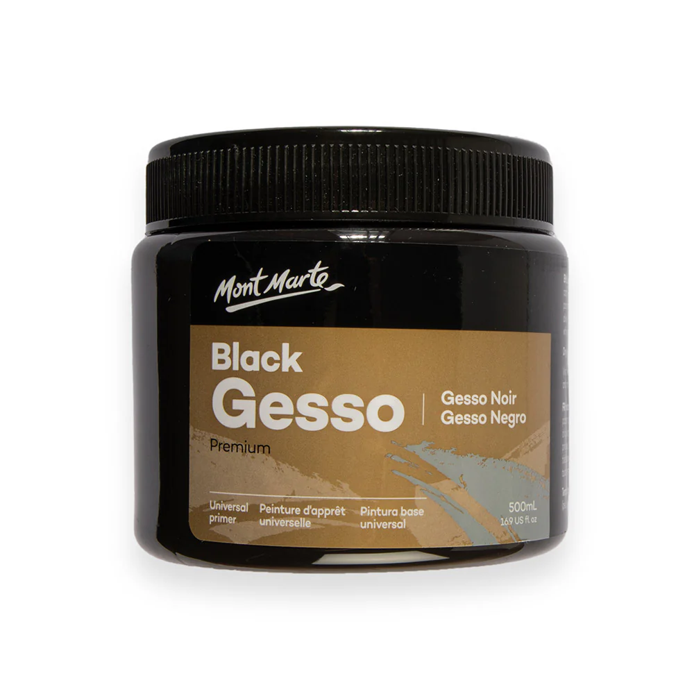 Gesso Black Tub 500ml Mont Marte