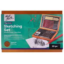Sketching Set in Wooden Box Of 20pcs Mont Marte
