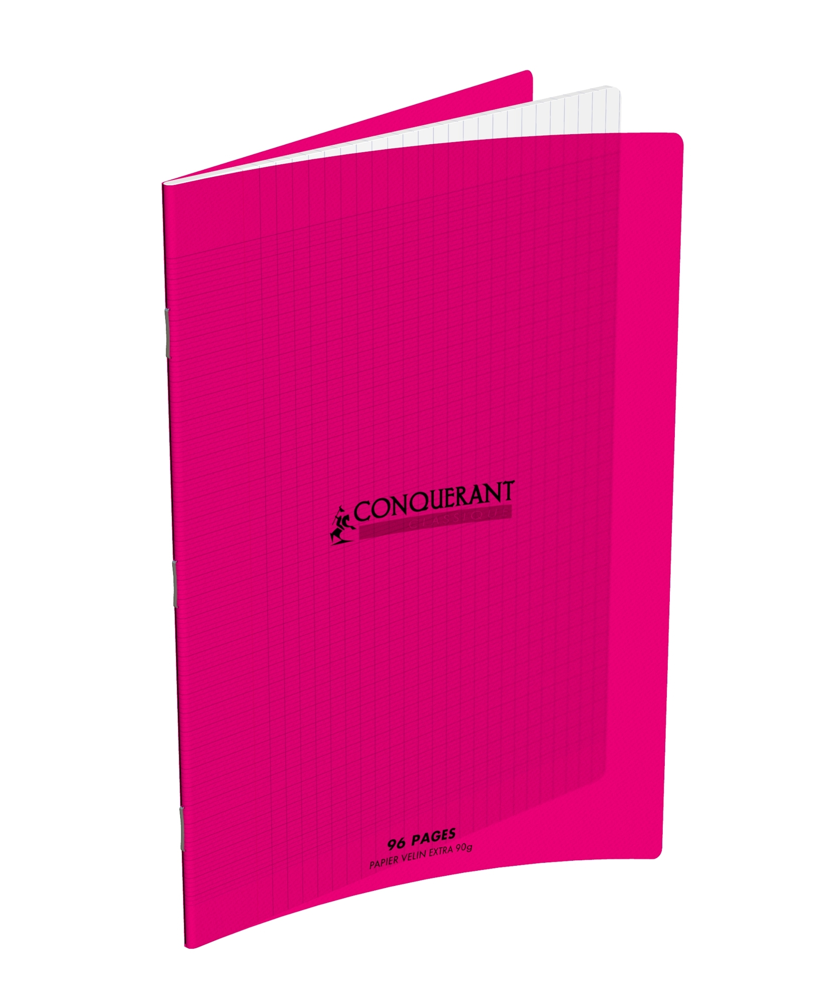 Cahier Seyes 17X22 96P 90G Rose Polypro Conquerant 2770