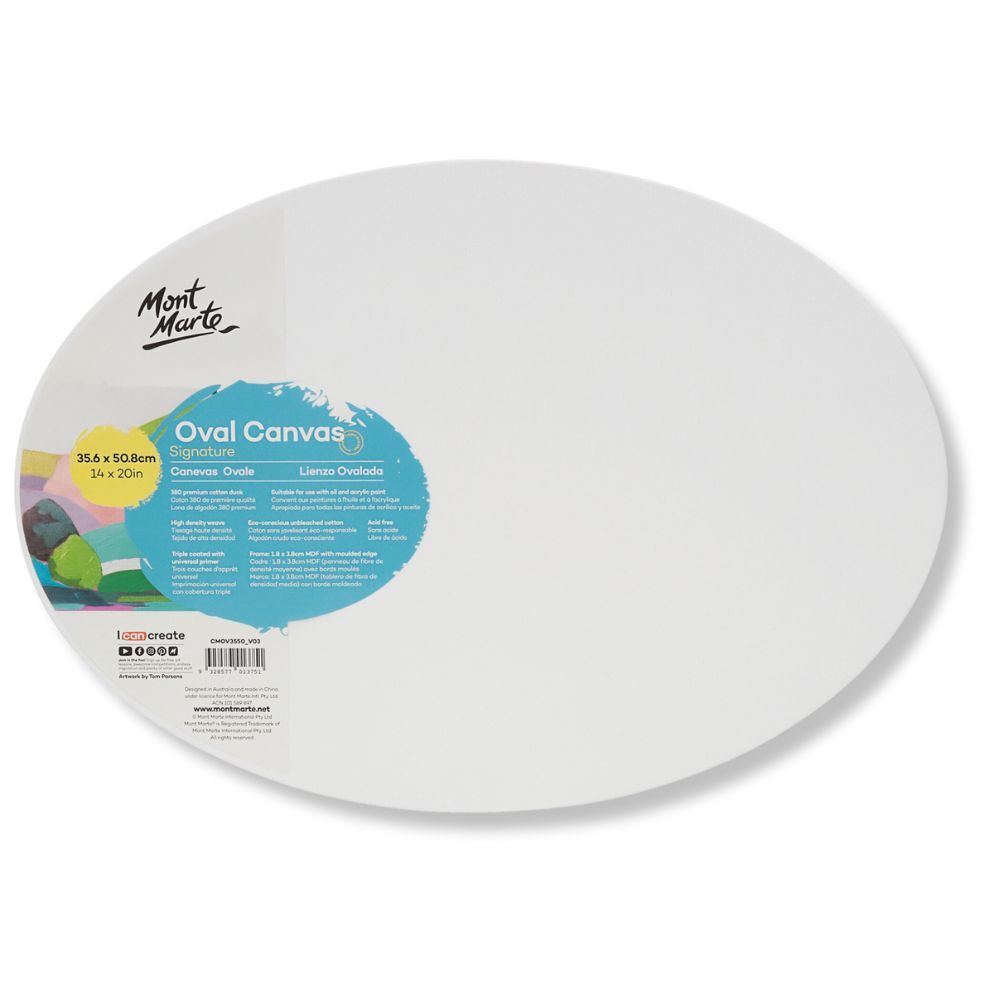 Canvas Oval Deep Edge 35.6X50.8cm Mont Marte