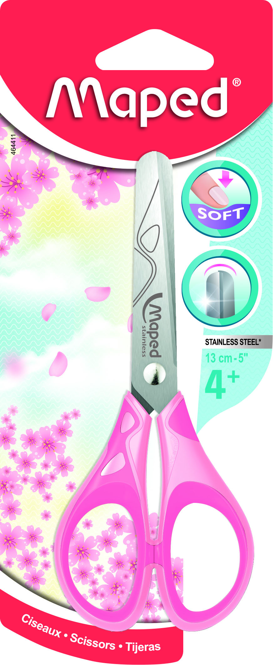 Scissors Essentials Soft Pastel 13CM Blister MAPED 464411