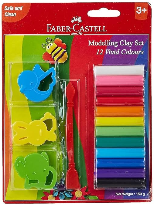Modelling Clay Faber Castell Set Of 12 150Grms W/Tools FC 120894