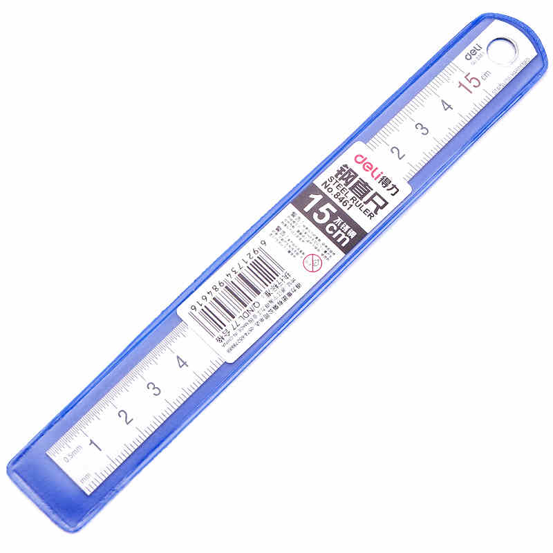 Metal Ruler 15cm Thick 7mm Deli 8461