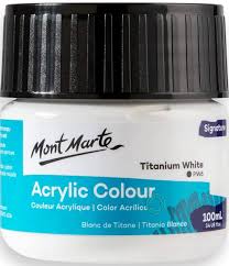 Acrylic Colour Paint 100ml Titanium White Mont Marte