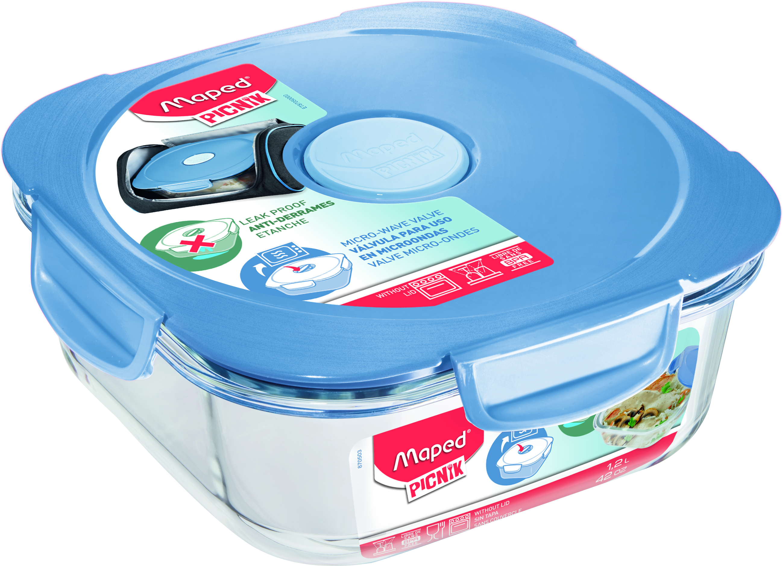 Lunch Box Glass Storm Blue Concept MAPED PICNIK 870503