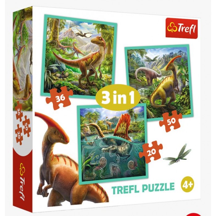Puzzles  3in1  The extraordinary world of dinosaur / Trefl 34837